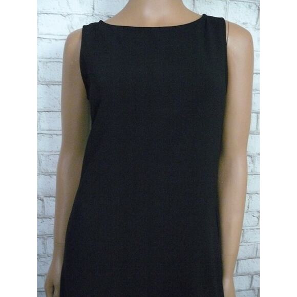 $268 Trina Turk Black Joyous Crepe Asymmetric Shift Dress Pockets Small NEW - Picture 6 of 12